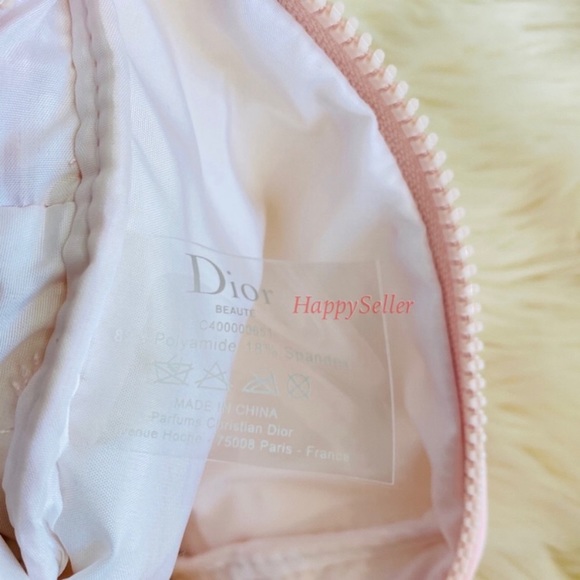 DIOR Pouch Cosmetic Organizer Makeup Square Case Shaving Kit Dopp Bag Pink New - Picture 7 of 7
